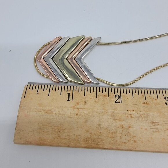 Express Necklace Golden Arrow Multicolor Metal Goldtone Costume‎ Jewelry - Picture 5 of 5